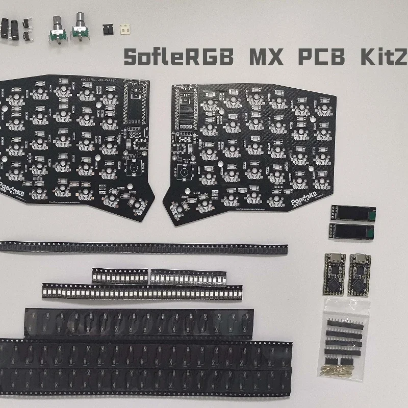 Sofle Split Keyboard Build Kit Custom Diy Oled Screen Knob Switch Sofle Kit Sofle RGB Mx Pcb Wired Wireless Open Source Keyboard