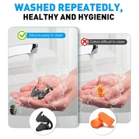 Bouchons d'oreilles à 3 couches pour dormir, protection auditive en silicone anti-bruit, bouchons d'oreilles doux et réutilisables pour dormir et nager 5