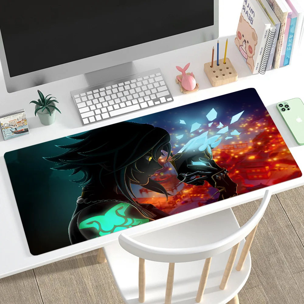 

Genshin Impact Xiao Mousepad Mouse Mat Desk Mat With Pad Gaming Accessories Prime Gaming XXL Keyboard Pad Padding Mat