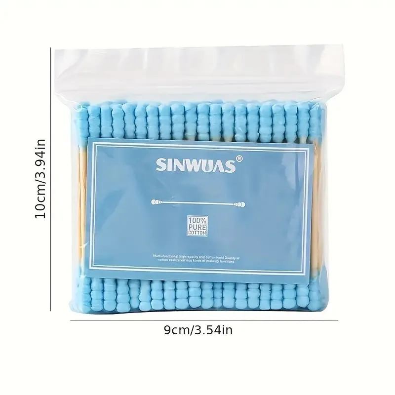 귀, 코 클렌징 및 메이크업용 저자극성 더블 팁 스펀지 500개, 핑크색