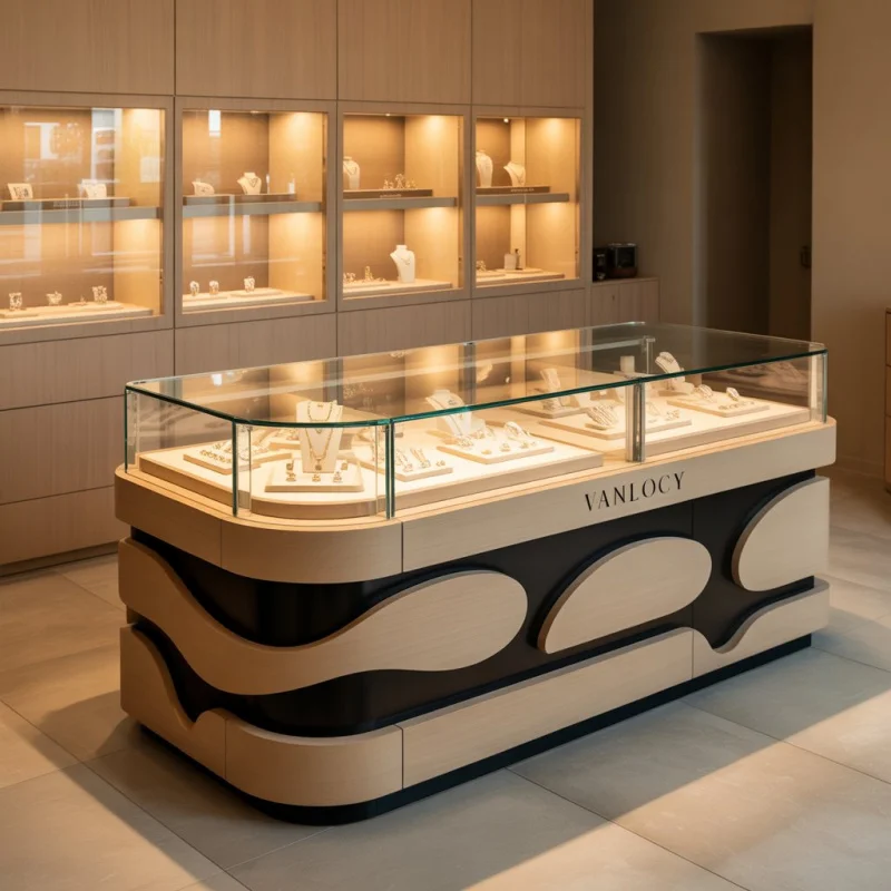 custom.Custom Make Modern Design White Painting Jewelry Display Counter