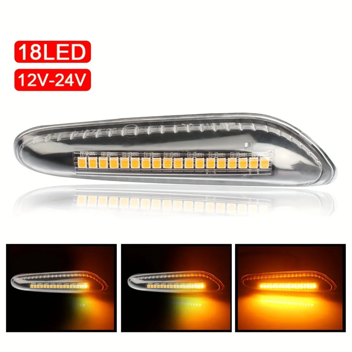 2X Dynamic Amber LED Side Marker Light Sequential Blinker Turn Signal Lamp Assembly Replacement For BMW E82 E87 E90 E91 E92 E9