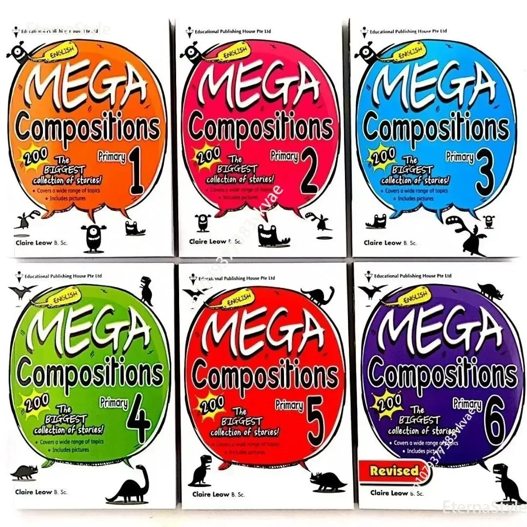 

6 Books /Set MEGA English Compositions in Singapore Primary School Christmas gift manga book englishBooks