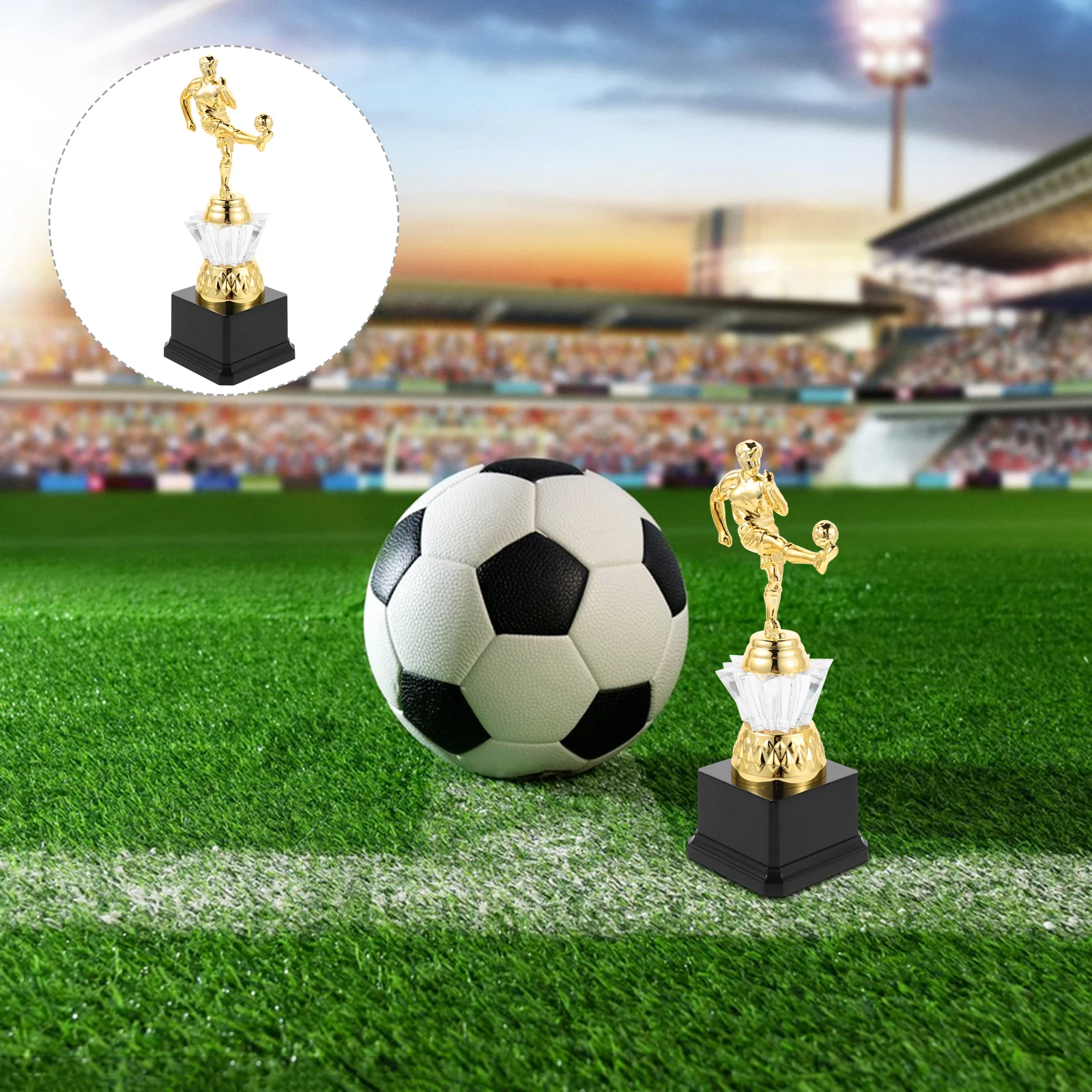 جائزة الكأس الذهبية مقاس 9.43 بوصة لبطولة كرة القدم من البلاستيك المفضل لحفلات كرة القدم للشباب وفريق الجوائز الرياضية #1