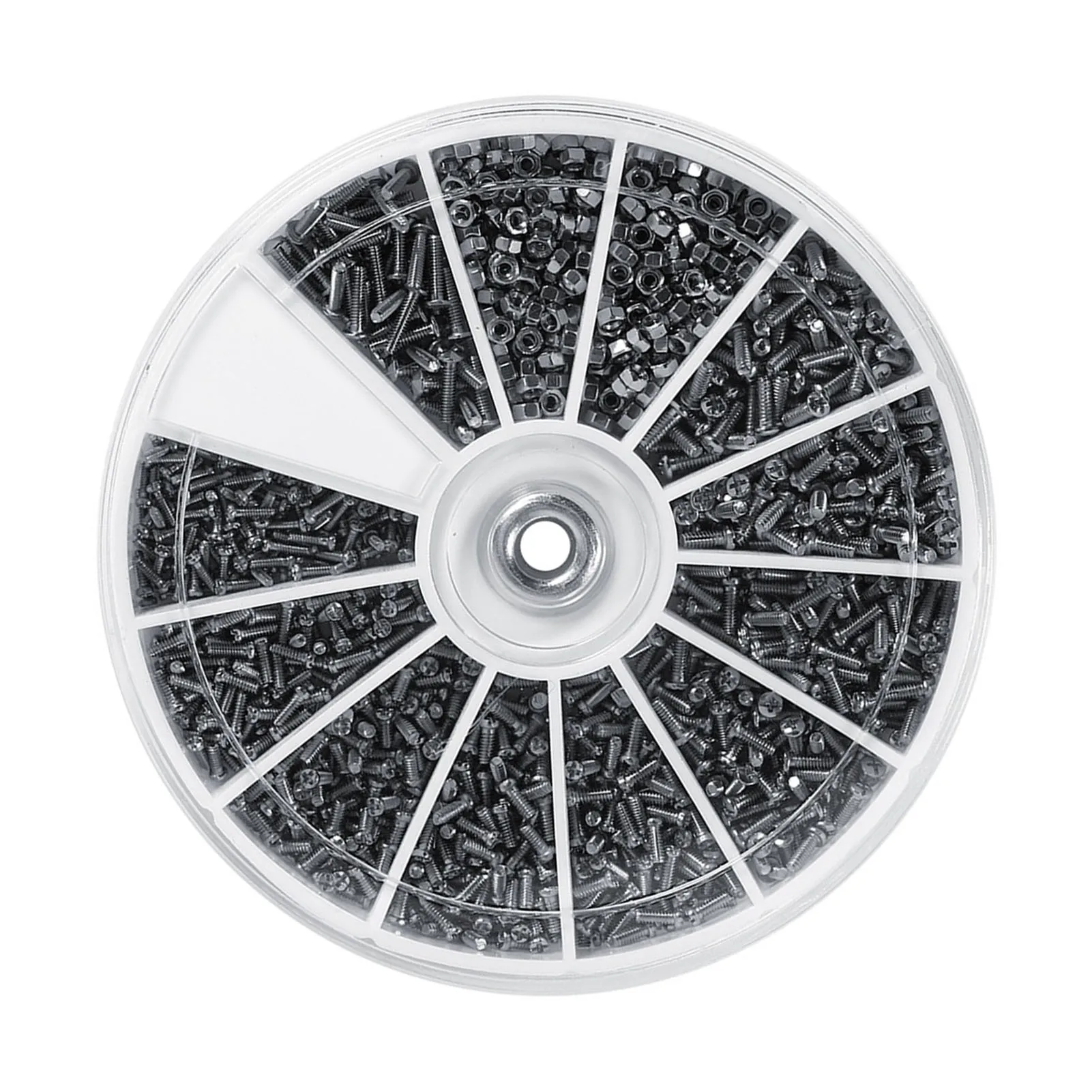 مجموعة مكسرات متنوعة للساعات وبراغي النظارات ، صغيرة ، 12 نوعًا ، M1 ، M1.2 ، M1.4 ، M1.6 ،