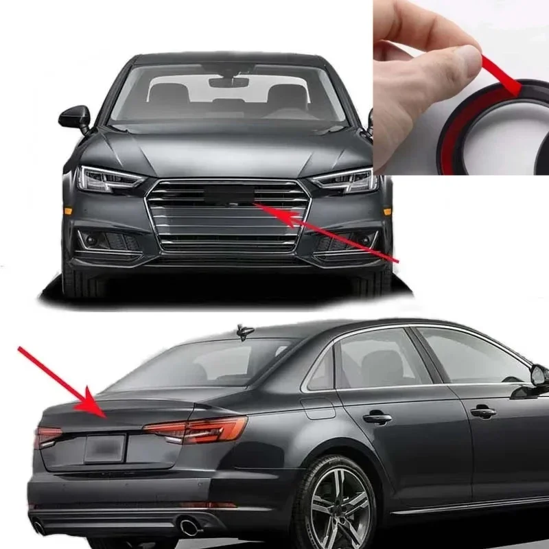 

ABS Car Front Grille Four Ring Logo Cover Badge Stickers Rear Trunk Emblem For A3 A4 A5 A6 A7 A8 Q2 Q3 Q5 Q7 Q8 Accessories
