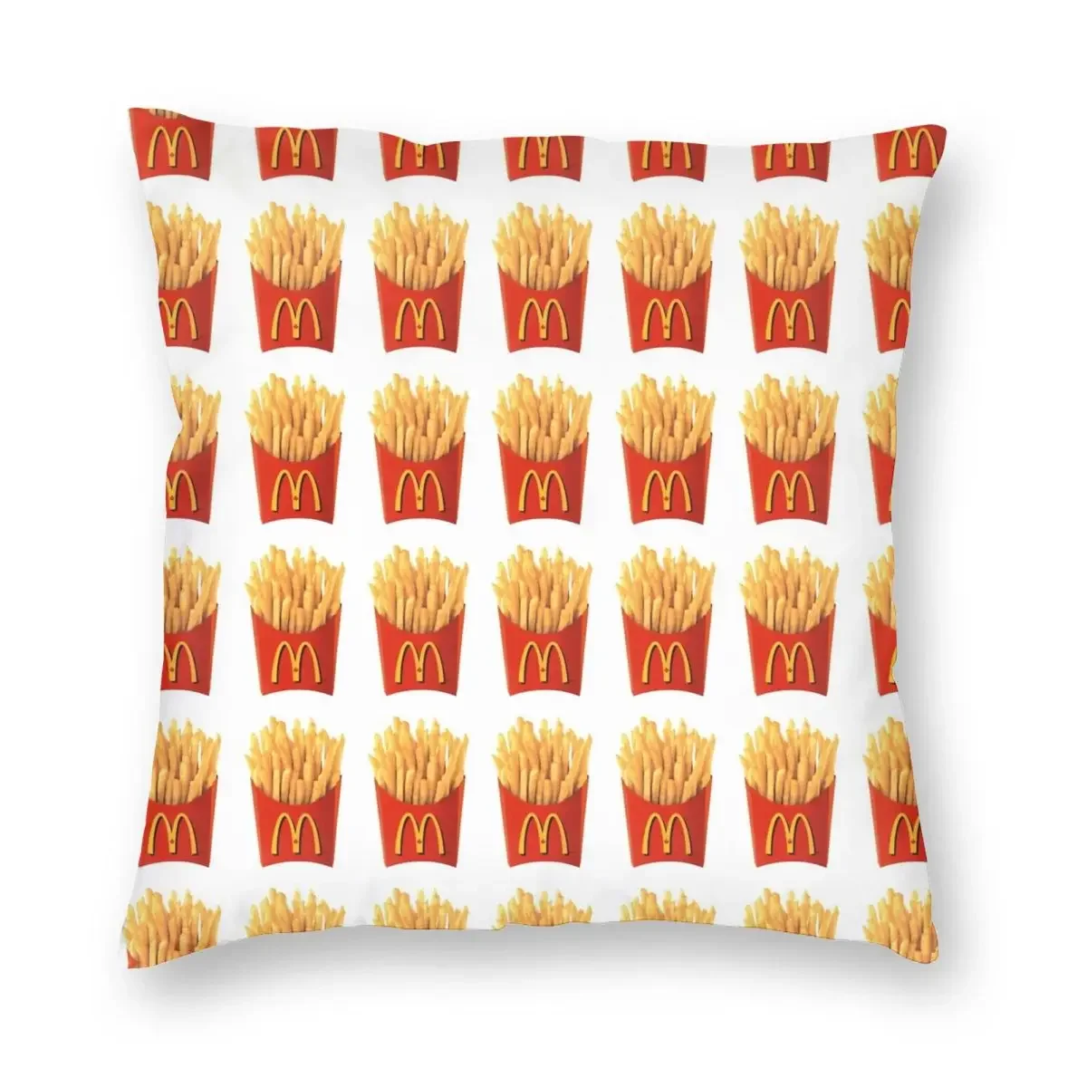 Mcdonalds Fries Square Zipper Square Pillowcase Home Two Side Printing Decorative Cushion Cover Floral Pillow Case 45*45cm