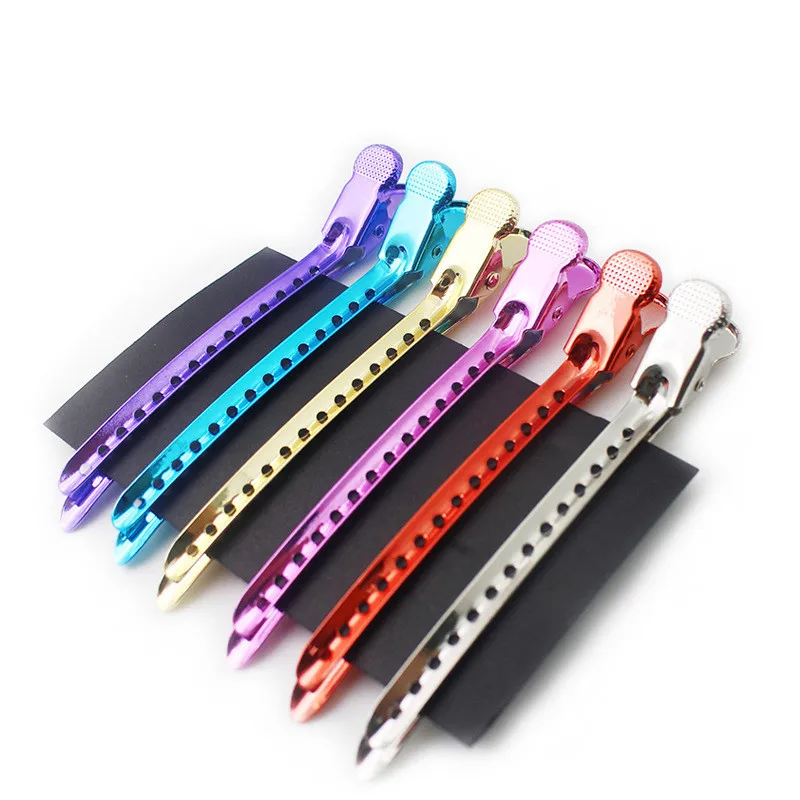 12Pcs Hair Clips Hair Styling Section Clip Steel Flat Metal Single Prong Alligator Hair Clip Barrette for Bows Hairpin