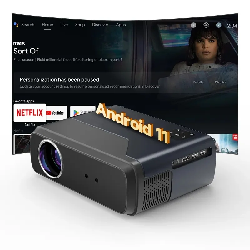 

Factory OEM Chromecast With For Google Tv - 4k Projector Home Cinema Beamer Watch Online Android 11.0 Dual System