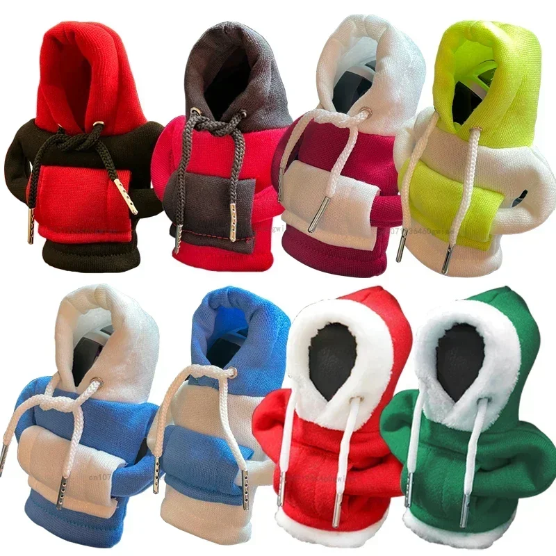 Fashion Hoodie Car Cute Cartoon Gear Shift Knob Cover Gearshift Handle Gear Lever Decorative Hoodie Cover Auto Interior Accessor