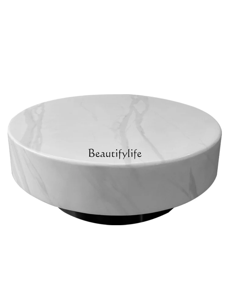 

Cream Style Italian Minimalist Light Luxury Modern Advanced Minimalist Marble round Tea Table