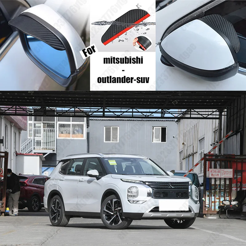 

For mitsubishi-outlander-suv Car Rearview Mirror Rain Eyebrow Fiber Auto Rain Shield Rainscreen Reflector Rain Shield