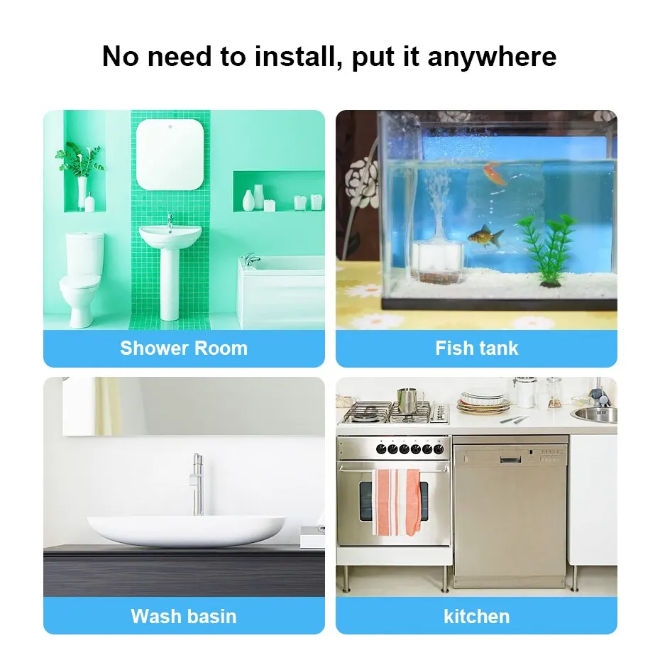 KERUI Wireless Water Sensor 90dB Alarm Water Leak Detector Alert Monitoring of Leaks and Drip Alarm for Kitchen Bathroom Basemen