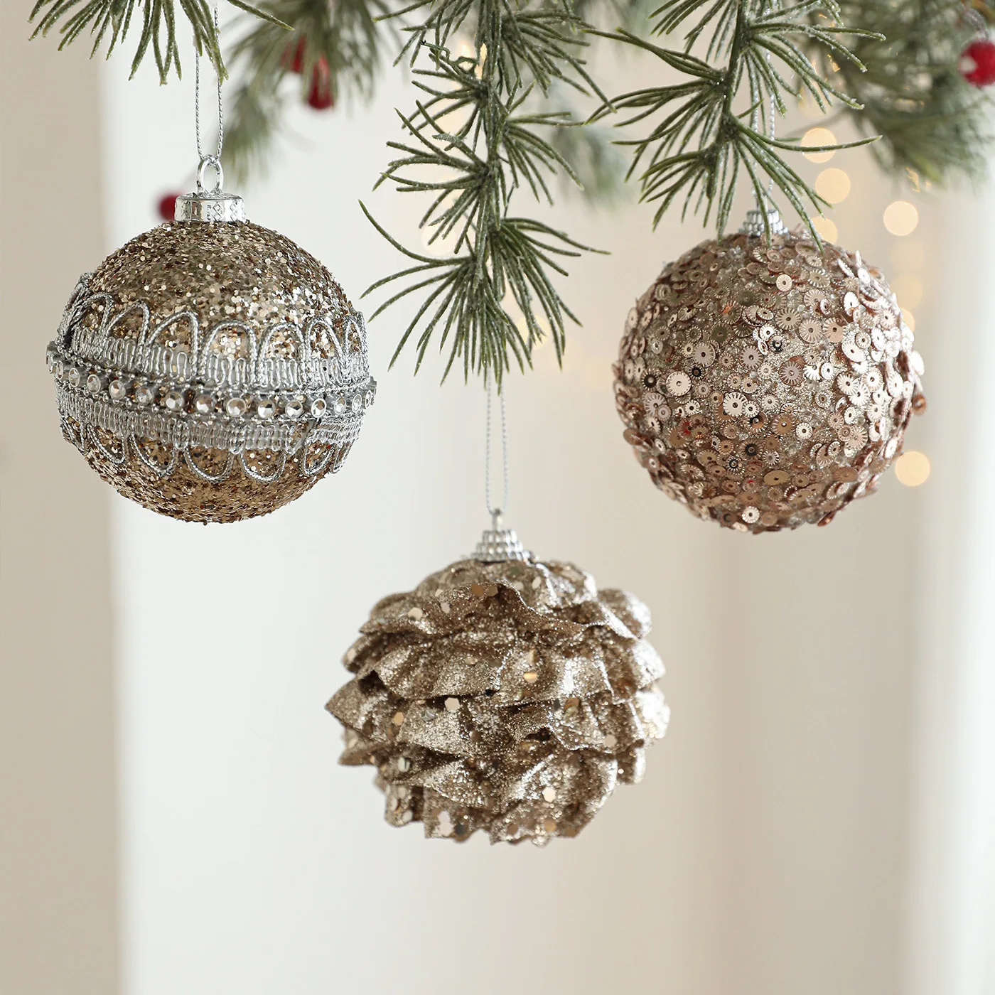 

Пенопластовый рождественский шар, подвеска в виде шампанского, яркий блеск, липкая пудра, рождественская елка, подвесной шар, украшение, подвеска, композиция