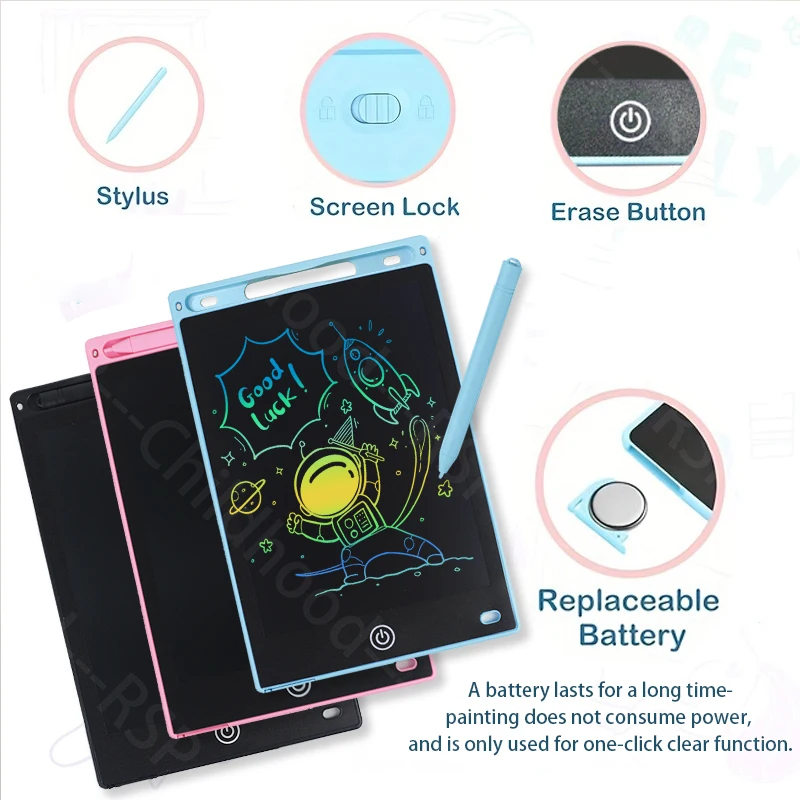 8,5-дюймовый графический планшет для письма с ЖК-дисплеем для детей, многоразовая волшебная доска для рисования со стилусом, экологически чистый стираемый блокнот для рисования, игрушка в подарок