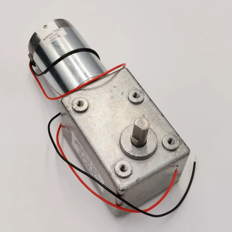 600JSX-4468 7144 Square Turbo-Worm Gear Reduce Box Self-Lock 12V 24V Motor High Torque Speed 1/5/10/15/30/60/100RPM Single Shaft