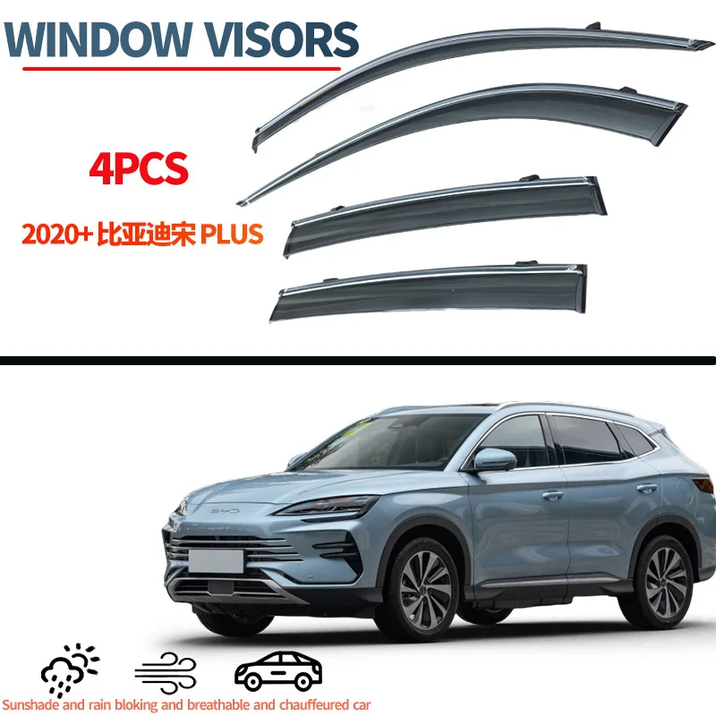

For 2021-2024 BYD Song Plus Window Visors Easy Installation Decorative Accesses Rain Visor