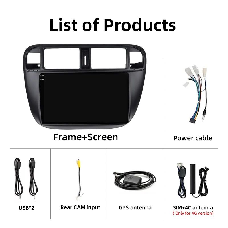 Jundof Android 13 Qualcomm Stereo Mobil untuk Honda Civic 1996-2001 CarPlay Nirkabel Android Pemutar Multimedia Otomatis Bluetooth FM GPS