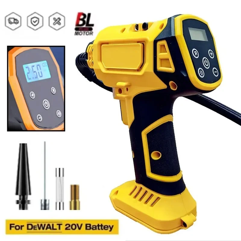 Fit for DeWALT Battery Air Compressor Automatic Tire Inflator Cordless Electric Pump with Digital Pressure Gauge for Car Bike