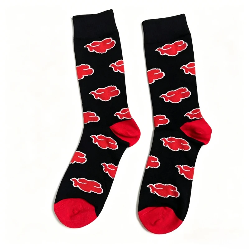 NARUTO Akatsuki Cartoon Student Socks Personalized Anime Couple Matching Mid-Calf Socks Sports Socks Anime Merchandise Wholesale