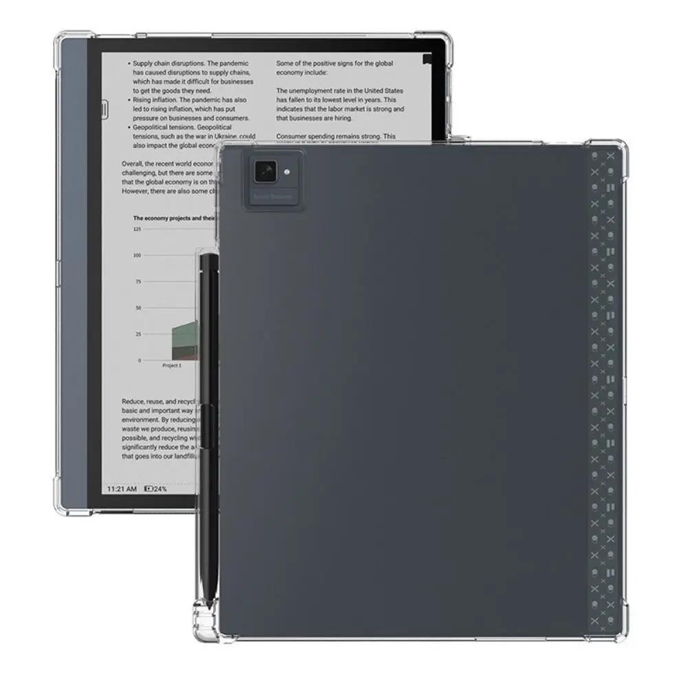 Transparent E Ink Tablet Case Airbag with Pen Holder e-Reader Cover Soft Ultra Thin for Boox Tab10C Pro/Ultra 10.3 inch