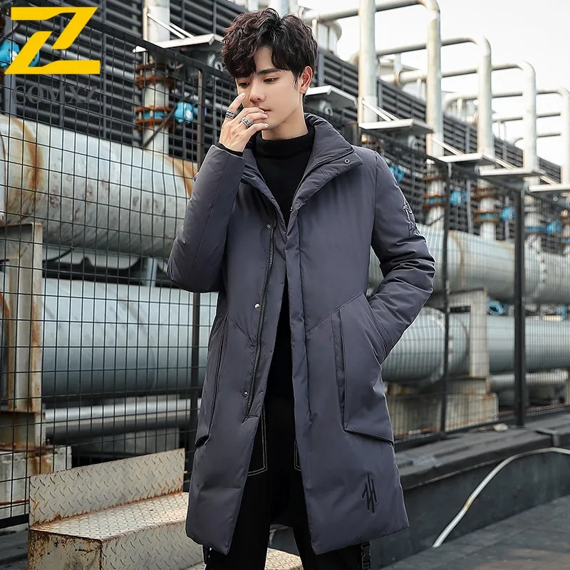 

COMXZ Puffer Jacket New Style Mid-Length Youth Thick Warm Padding Coat Snowy Cold-Resistant Stylish Parker Coat Men's Clothing