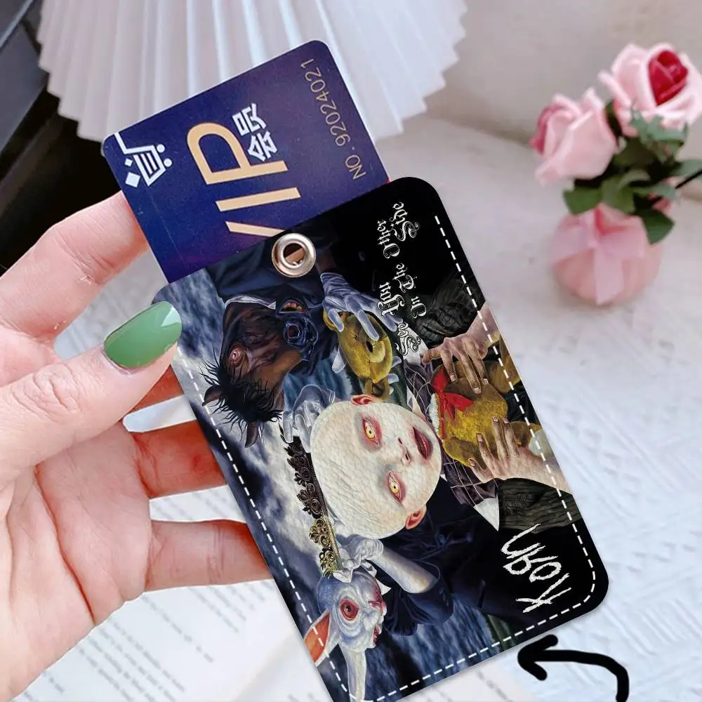 روك باند كورن بدون عنوان ديلوكس 1 قطعة حافظة بطاقات الوصول حافظة بطاقات جلدية المفاتيح حلقة رئيسية باب الوصول العلامات حافظة بطاقات الهوية المفاتيح