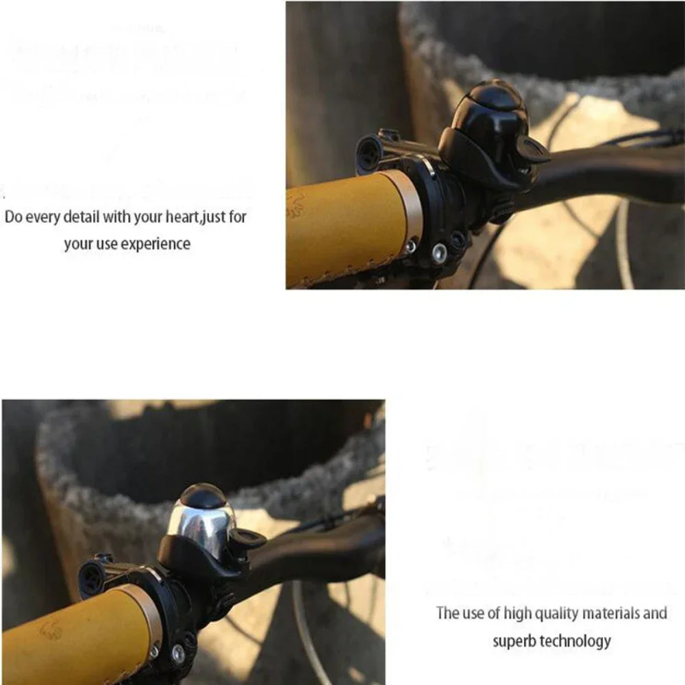 Outdoor Riding Bell Mountain Bike Rubber Ring Bell Rubber Band Bell Rotating Aluminum Cover Bell Adjustable Bicycle Accessories