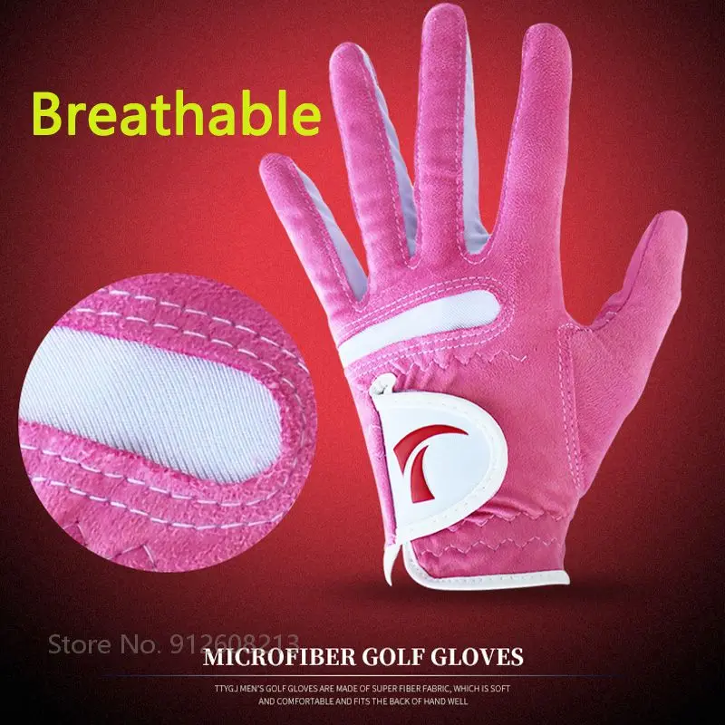 TTYGJ 1 Pair Female Breathable Golf Gloves Left and Right Hand Soft Golf Gloves Elastic Non-slip Sports Mitten Palm Protection