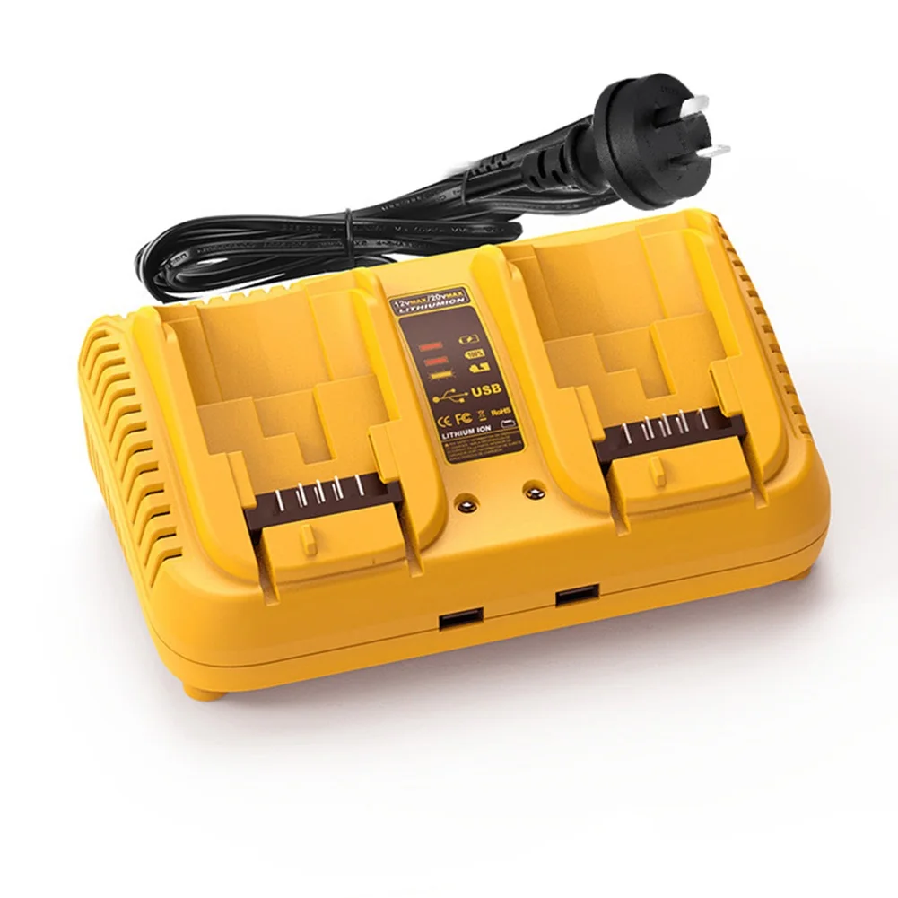 

Dual USB Charger DCB102 Battery Charger Charging Tools 90 Minutes Charging Efficient Cooling Fins Flame-retardant Materials