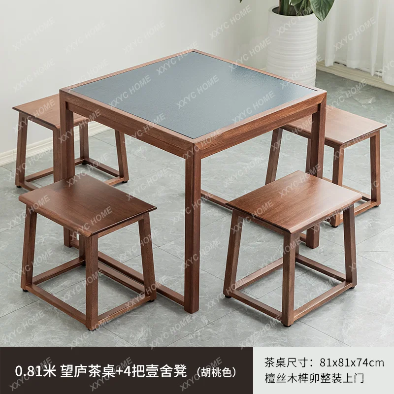 L Simple Square Table Home Use All Solid Wood Square Table Tea Table Small Apartment