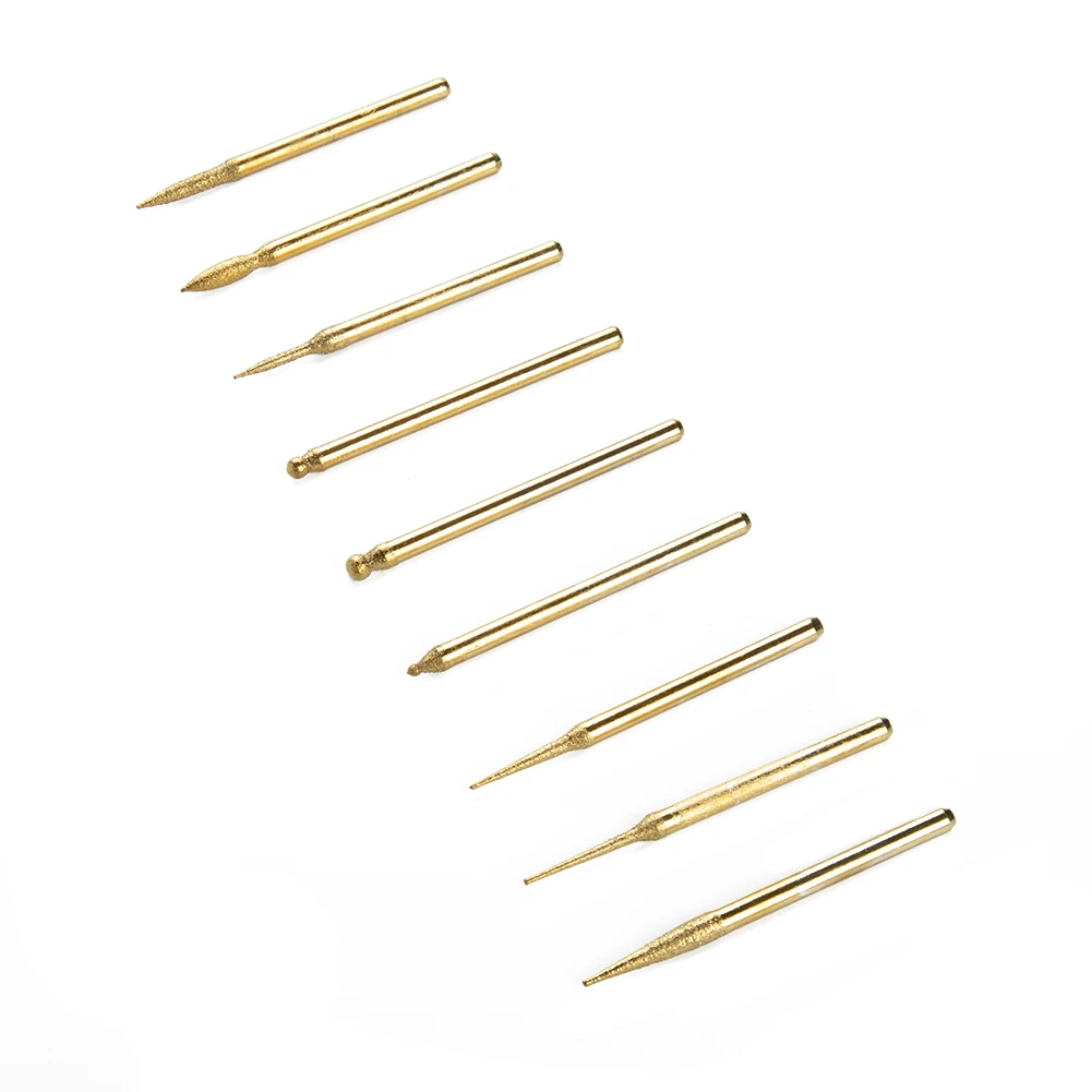 

Drill Bit Set Diamond Burr For Engraving Polishing Wood/metal 28.000RPM 3mm DIY Gold Titanium Coated 30pcs New