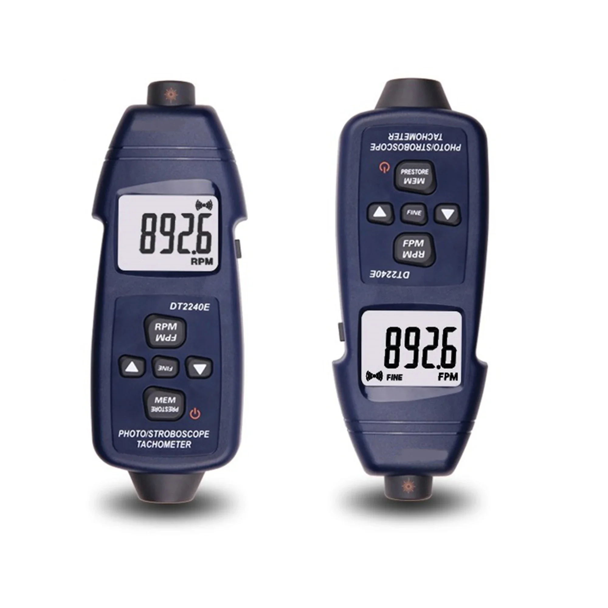 DT2240E 2-in-1 Tachometer Stroboscope Meter with LCD Display