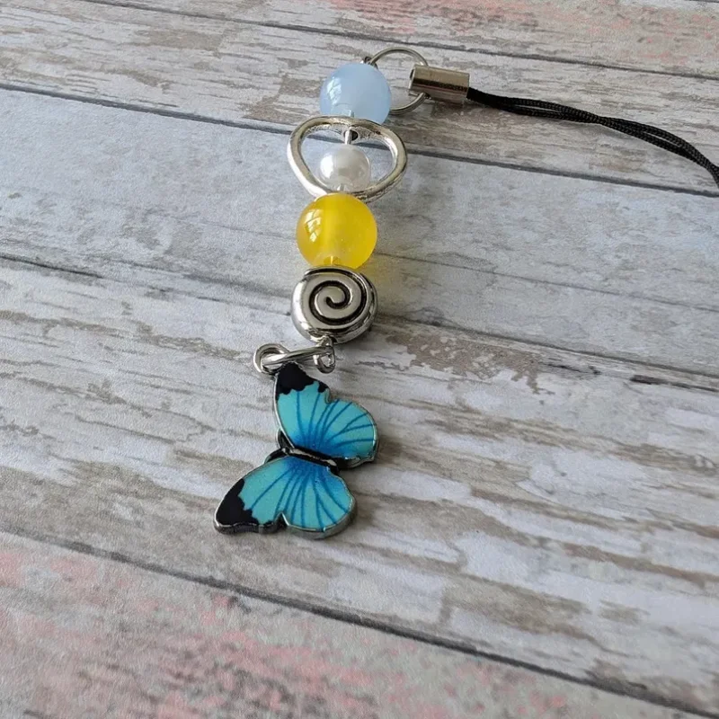 Life is a strange inspiration, mobile phone charm, glass bead keychain, metal charm