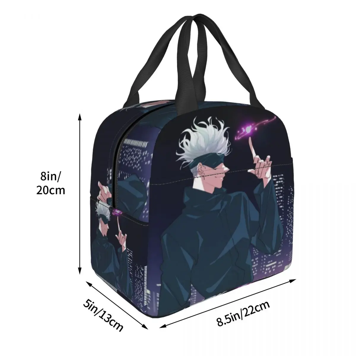 Jujutsu Kaisen Insulated Lunch Bags Leakproof Anime Gojo Satoru Meal Container Thermal Bag Tote Lunch Box College Men Women