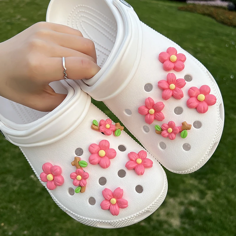 Peach Blossom Cave Shoes Accessories Female Cute Cherry Shoe Buckle Slippers Upper Buckle Decoration Shoe Flower  New