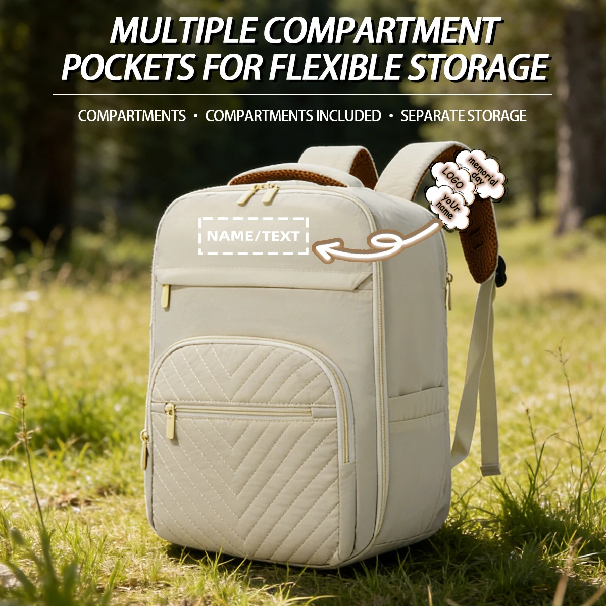 

Logo Customized Backpack for Women, Simple Business Commuter Computer Bag, Travel Versatile College Student Backpack DIY