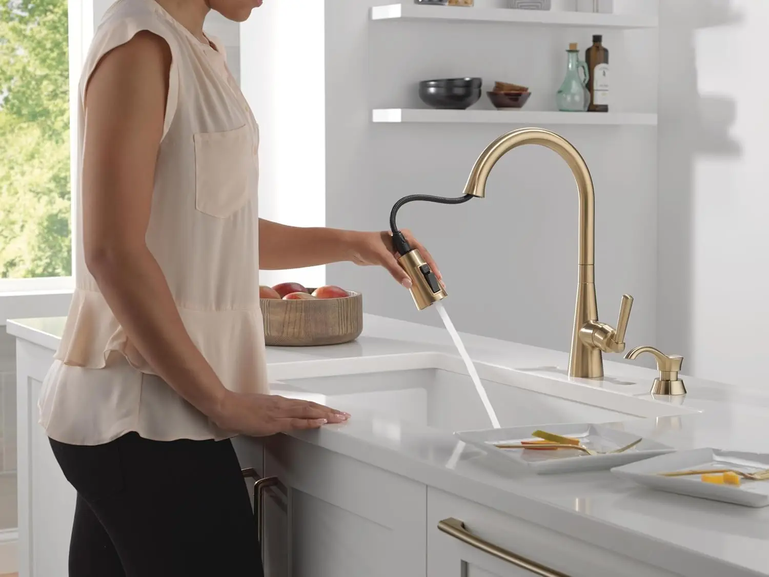 

Kitchen Faucet with Soap Dispenser Kitchen Faucets with Pull Down Sprayer Gold Kitchen Sink Faucet with Magnetic