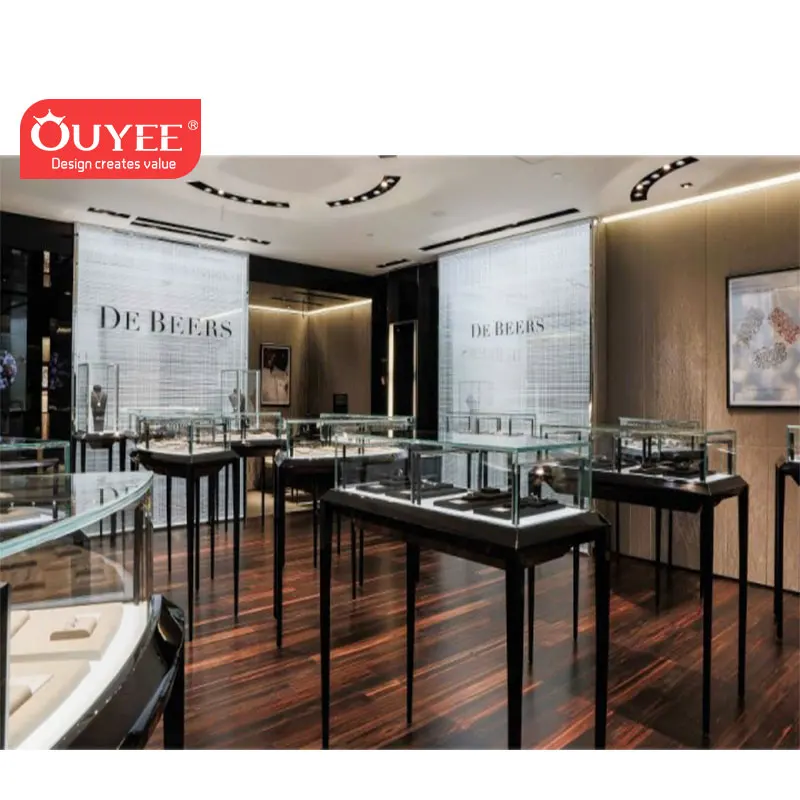 Customized-Modern Fashion Jewelry Store Counter Vitrine Furniture Jewelry Store Showcase Display Jewellery Shop Counter Desi