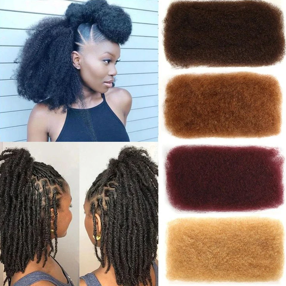Afro Kinky CURLY Human Hair BULK สําหรับ Braiding 100% Human Hair Dreadlock Extensions 1 Bundle 30 กรัม/ชิ้นบราซิล Remy Braids ผม