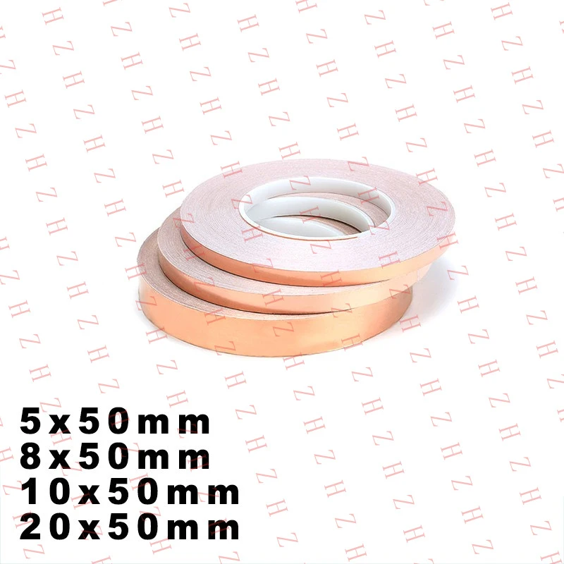 

U+ 50M Copper Foil Tape Roll Conductive Adhesive EMI Shielding Width 5 8 10 20mm【Wholesale private message sellers】