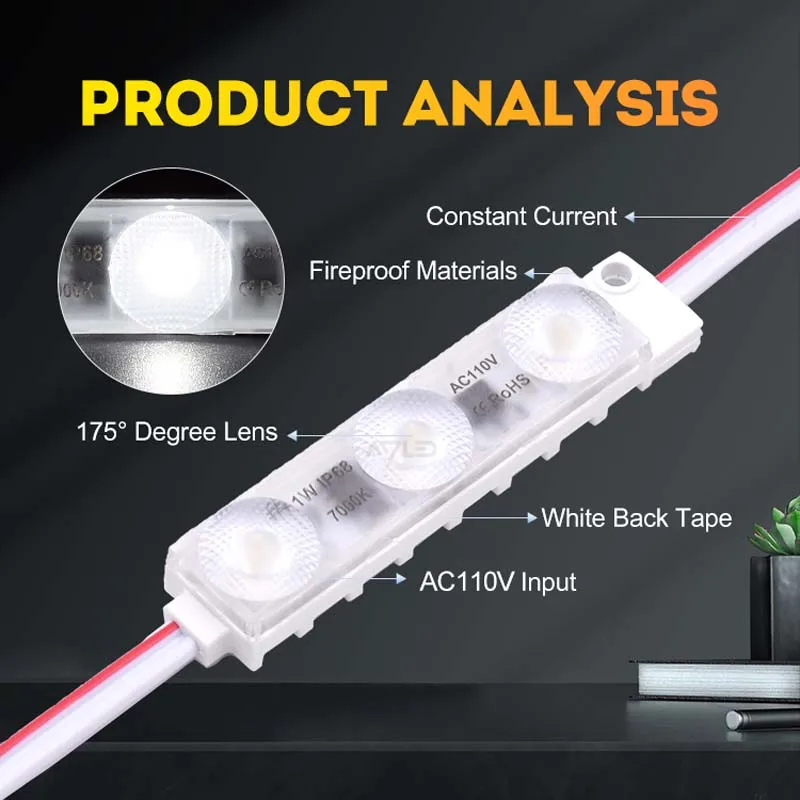 AC 110v High Power Led Module Led Injection Module 2835 Led Module For Suitable 2-10inch Depth Channel Letters Lighting Boxes