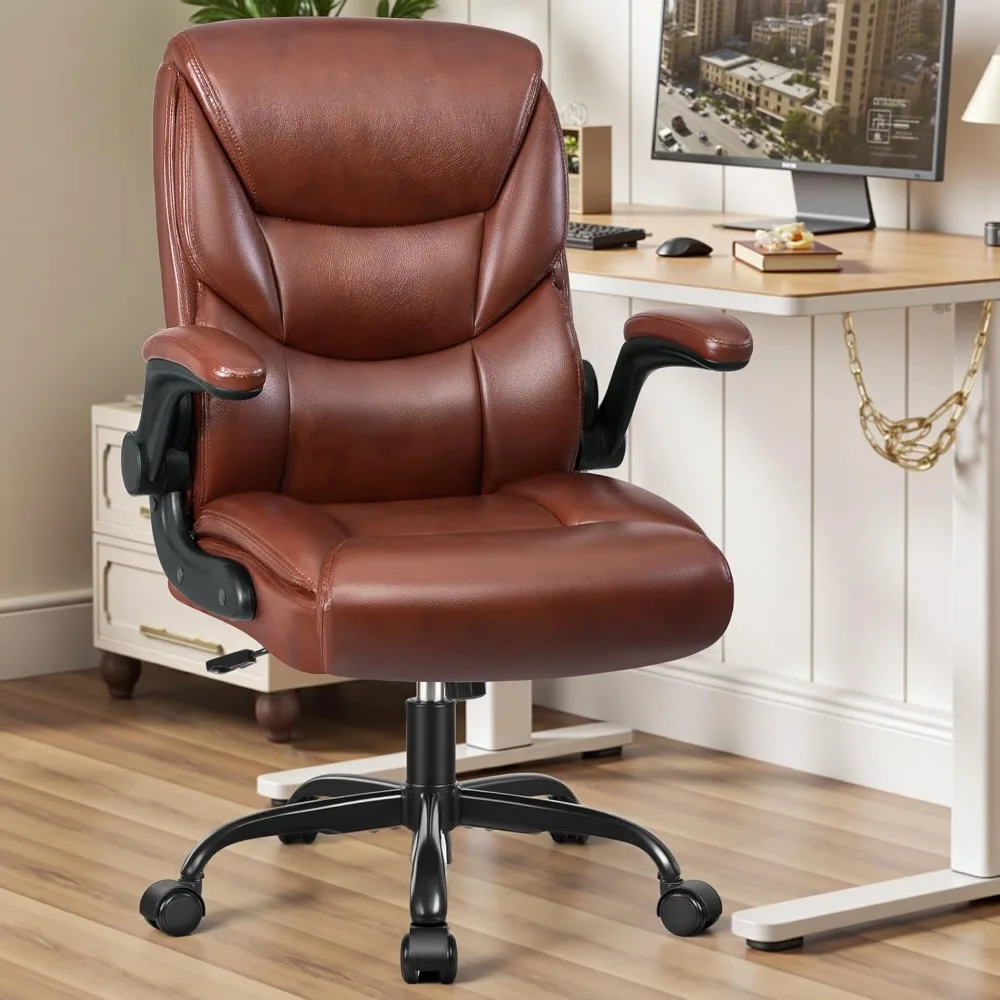 كرسي مكتب مدمج للأشخاص القصيرين - كرسي مكتب صغير من جلد البولي يوريثان مع دعم قطني مريح، 360 درجة ° عجلات دوارة، قابلة للتعديل #1