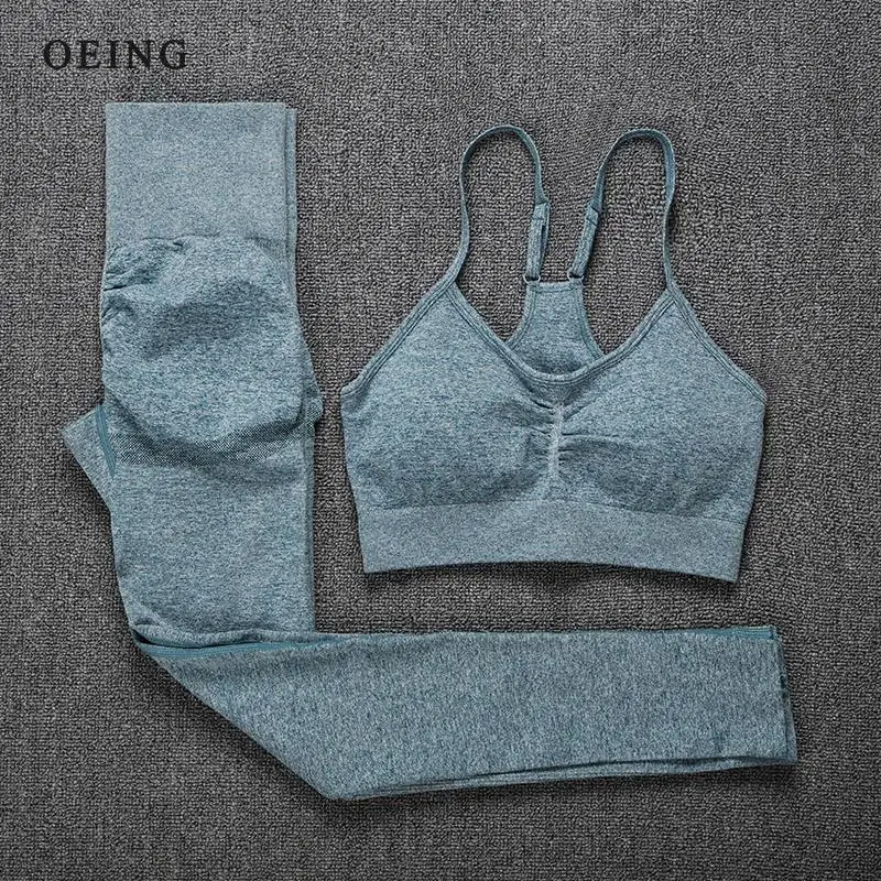 2 Piece Seamless Yoga Set Sports Tracksuit Women Gym Two Piece Set Clothing Fashion Fitness Suits Outfit Bra Leggings Sportswear