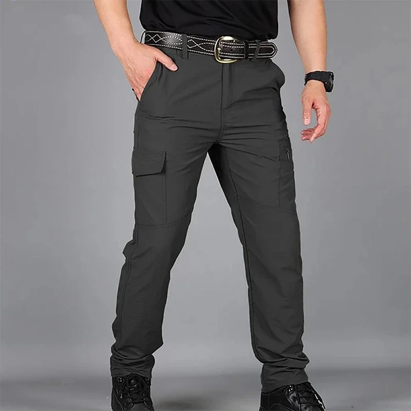Pantalones largos ligeros informales de verano para hombre, monos de Camping de carga de secado rápido impermeables, pantalones tácticos transpirables