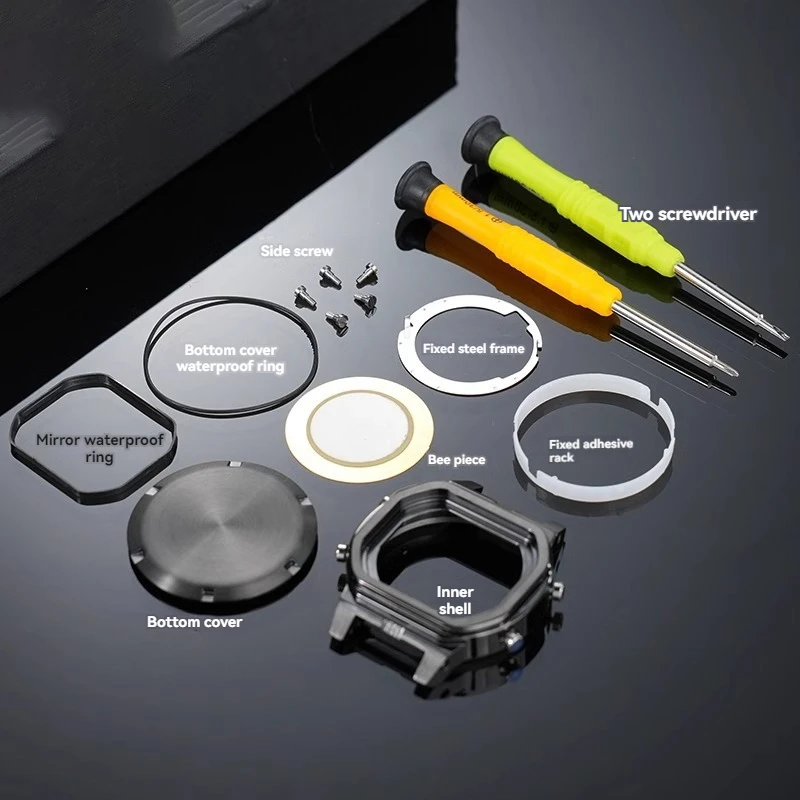 For CASIO Movement Mod kit G-SHOCK GW-B5600 Inner Shell Case Bezel Stainless Steel Metal Rear Screw Cover Waterproof Ring