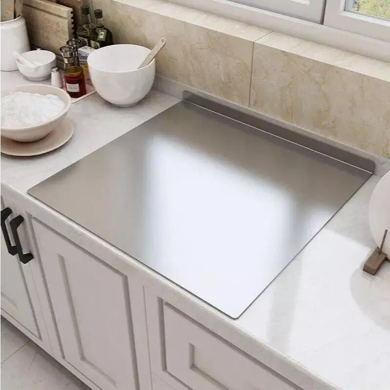 Large 304 Stainless Steel Dough Kneading Rolling Board Multifunctional Pastry Baking Mat Bread Cookie Fruit Vegetable Prep Board