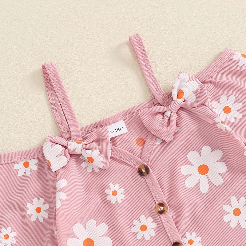 Kids Baby Girl 2Pcs Summer Outfits Off Shoulder Floral Print Tops + Flare Pants Set Toddler Clothes image 4