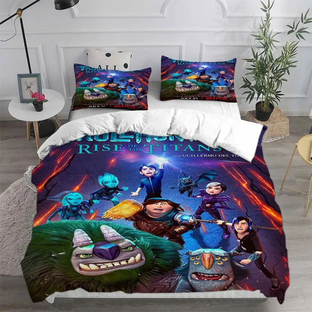 Trollhunters  Arcadia Duvet Cover Pillowcase Bedding Set Adult Boy Girl Bedroom Decoration Gift Single Double Large Size