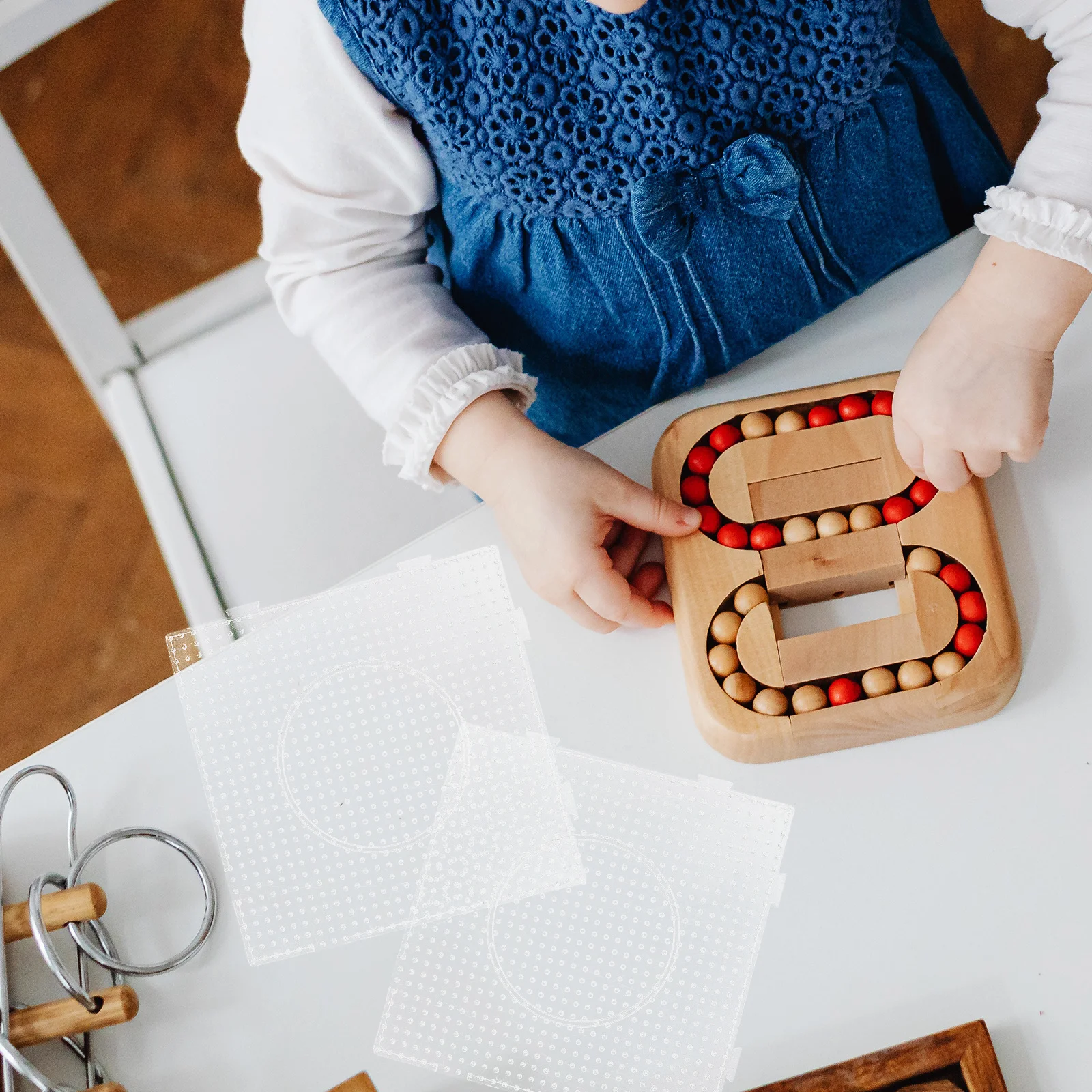 4 pezzi di grandi tavole quadrate in acrilico trasparente per progetti di artigianato fai-da-te, strumento di apprendimento per bambini e ragazzi, sviluppo delle capacità motorie fini